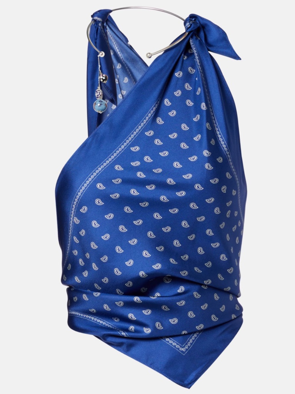 CHRISTOPHER ESBER
Bandana Scarf Tie Top in Indigo